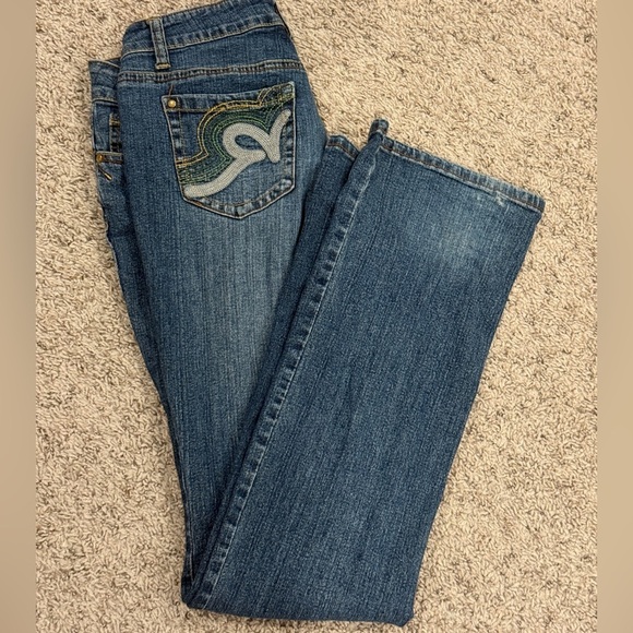 Rocawear Blue Flare Wide Leg Jeans - Picture 5 of 7
